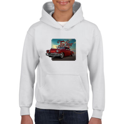 Tucker _ Red - Gildan Youth Hooded Sweatshirt Thumbnail