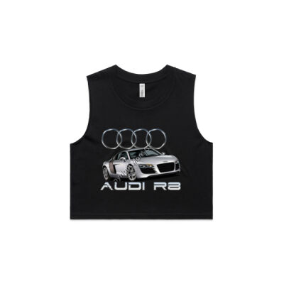 Audi - R8 - Silver - AS Colour Women's Crop Tank Thumbnail