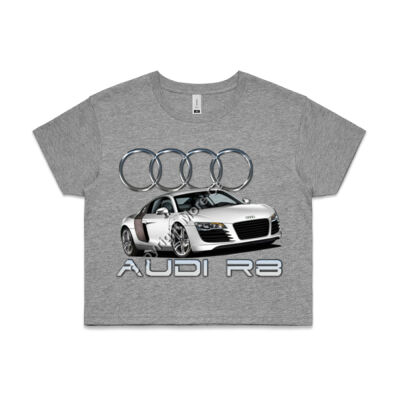 Audi - R8 - White - AS Colour CROP TEE - 4062 Thumbnail