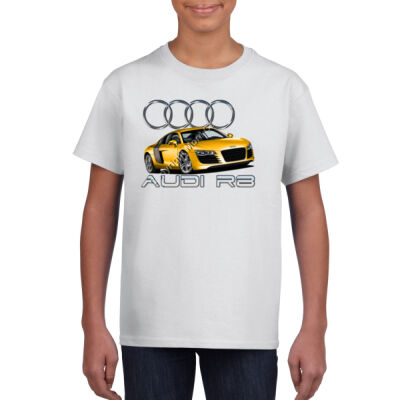 Audi - R8 - Yellow - Gildan Youth Unisex T Shirt Thumbnail