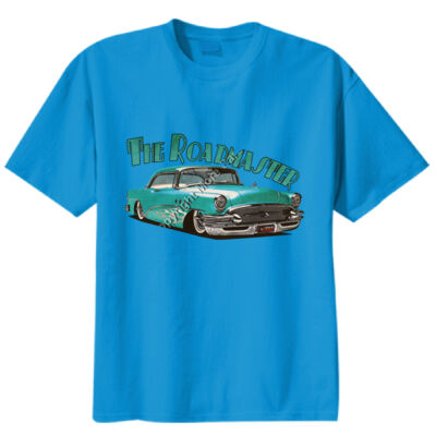 1956 Roadmaster - Aqua With Flames - Unisex Modern Fit Tee Thumbnail
