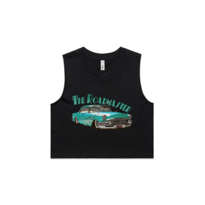1956 Roadmaster - Aqua With Flames - AS Colour Women's Crop Tank Thumbnail