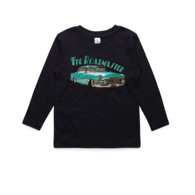 1956 Roadmaster - Aqua With Flames - AS Colour Kids Longsleeve Tee Thumbnail