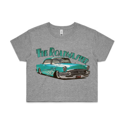 1956 Roadmaster - Aqua With Flames - AS Colour CROP TEE - 4062 Thumbnail