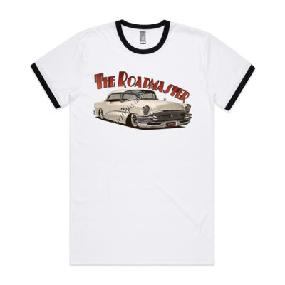 1956 Roadmaster - White - Mens Ringer Tee Thumbnail