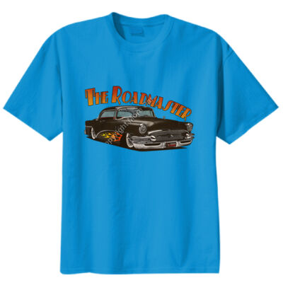1956 Roadmaster - Black With Flames - Unisex Modern Fit Tee Thumbnail