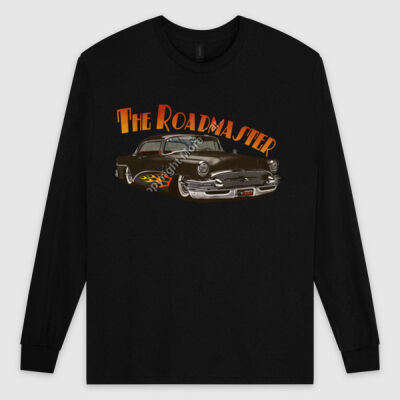1956 Roadmaster - Black With Flames - Ultra Cotton Mens Longsleeve Tee Thumbnail