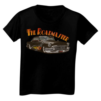 1956 Roadmaster - Black With Flames - Toddler Unisex T Shirt Thumbnail