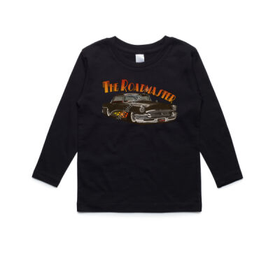 1956 Roadmaster - Black With Flames - AS Colour Kids Longsleeve Tee Thumbnail