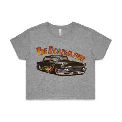 1956 Roadmaster - Black With Flames - AS Colour CROP TEE - 4062 Thumbnail