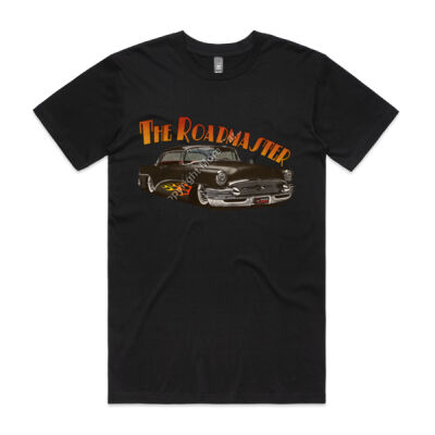 1956 Roadmaster - Black With Flames - Mens Staple Tee Thumbnail