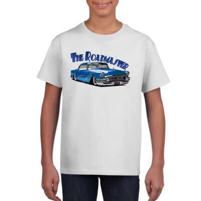 1956 Roadmaster - Blue With Flames - Gildan Youth Unisex T Shirt Thumbnail