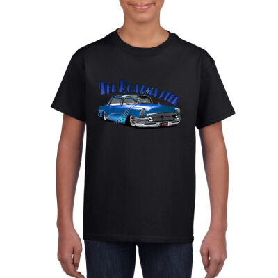 1956 Roadmaster - Blue With Flames - Youth Crew Neck Tee (Same Day) Thumbnail