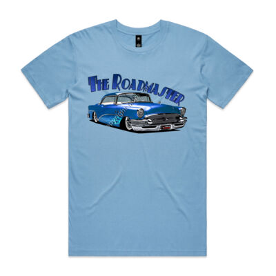 1956 Roadmaster - Blue With Flames - Mens Staple Tee Thumbnail