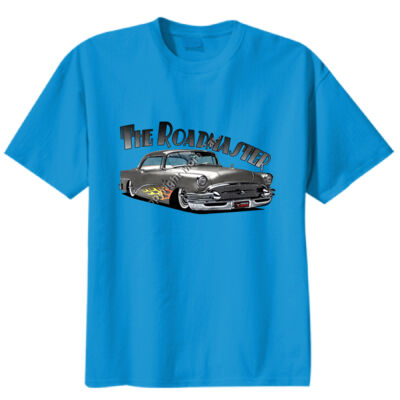 1956 Roadmaster - Charcoal With Flames - Unisex Modern Fit Tee Thumbnail