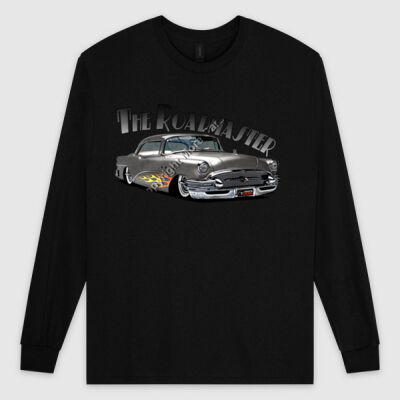 1956 Roadmaster - Charcoal With Flames - Ultra Cotton Mens Longsleeve Tee Thumbnail