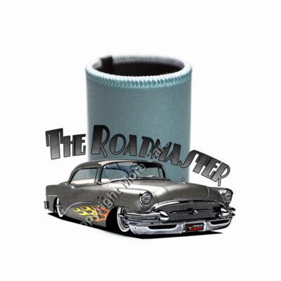 1956 Roadmaster - Charcoal With Flames - Stubby Coolers with Base Thumbnail