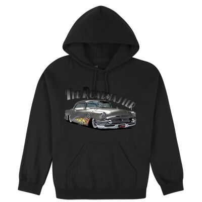 1956 Roadmaster - Charcoal With Flames - Hooded Sweatshirt Thumbnail