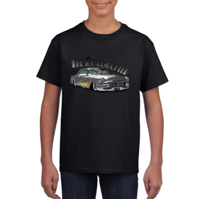 1956 Roadmaster - Charcoal With Flames - Youth Crew Neck Tee (Same Day) Thumbnail