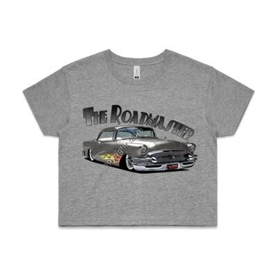 1956 Roadmaster - Charcoal With Flames - AS Colour CROP TEE - 4062 Thumbnail
