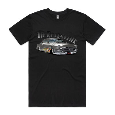 1956 Roadmaster - Charcoal With Flames - Mens Staple Tee Thumbnail