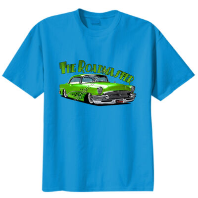 1956 Roadmaster - Green With Flames - Unisex Modern Fit Tee Thumbnail
