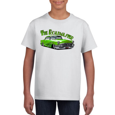 1956 Roadmaster - Green With Flames - Gildan Youth Unisex T Shirt Thumbnail