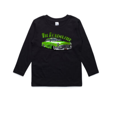 1956 Roadmaster - Green With Flames - AS Colour Kids Longsleeve Tee Thumbnail