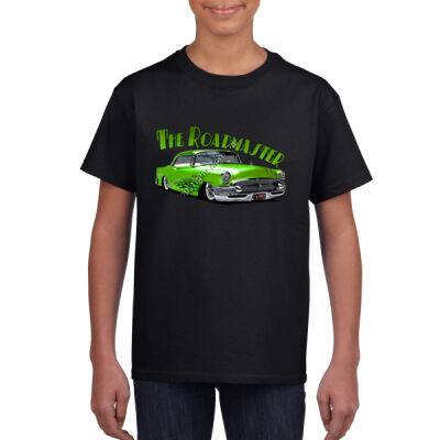 1956 Roadmaster - Green With Flames - Youth Crew Neck Tee (Same Day) Thumbnail