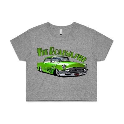 1956 Roadmaster - Green With Flames - AS Colour CROP TEE - 4062 Thumbnail