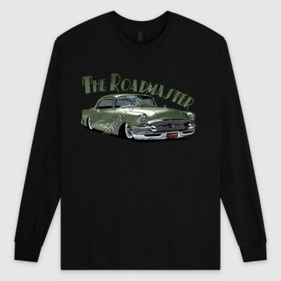 1956 Roadmaster - Khaki With Flames - Ultra Cotton Mens Longsleeve Tee Thumbnail
