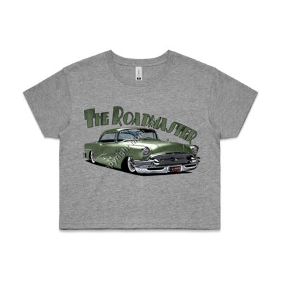 1956 Roadmaster - Khaki With Flames - AS Colour CROP TEE - 4062 Thumbnail