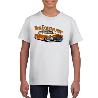 1956 Roadmaster - Orange With Flames - Gildan Youth Unisex T Shirt Thumbnail