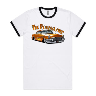 1956 Roadmaster - Orange With Flames - Mens Ringer Tee Thumbnail
