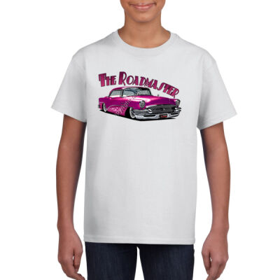 1956 Roadmaster - Pink With Flames - Gildan Youth Unisex T Shirt Thumbnail