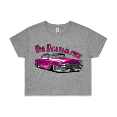 1956 Roadmaster - Pink With Flames - AS Colour CROP TEE - 4062 Thumbnail