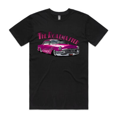 1956 Roadmaster - Pink With Flames - Mens Staple Tee Thumbnail