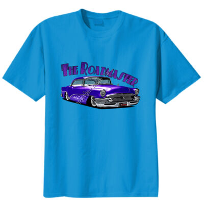1956 Roadmaster - Purple With Flames - Unisex Modern Fit Tee Thumbnail