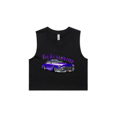 1956 Roadmaster - Purple With Flames - AS Colour Women's Crop Tank Thumbnail