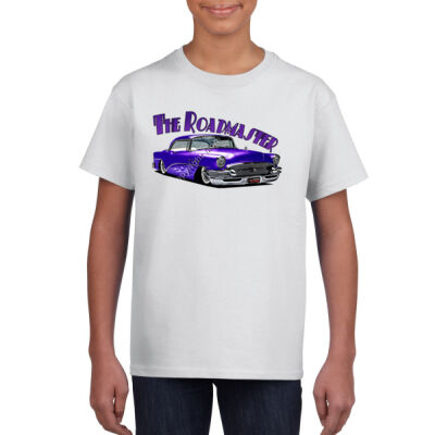1956 Roadmaster - Purple With Flames - Gildan Youth Unisex T Shirt Thumbnail