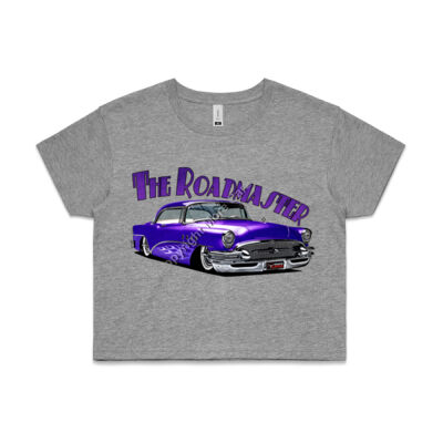 1956 Roadmaster - Purple With Flames - AS Colour CROP TEE - 4062 Thumbnail