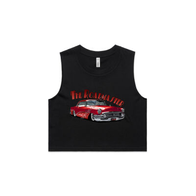 1956 Roadmaster - Red With Flames - AS Colour Women's Crop Tank Thumbnail