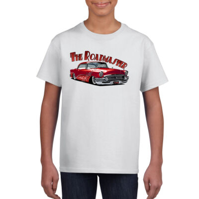 1956 Roadmaster - Red With Flames - Gildan Youth Unisex T Shirt Thumbnail