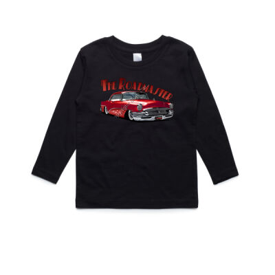 1956 Roadmaster - Red With Flames - AS Colour Kids Longsleeve Tee Thumbnail