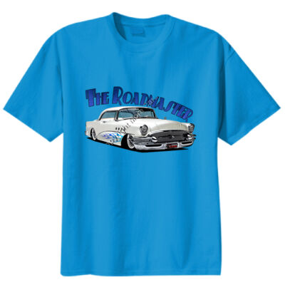 1956 Roadmaster - White With Flames - Unisex Modern Fit Tee Thumbnail