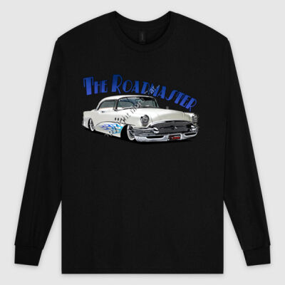 1956 Roadmaster - White With Flames - Ultra Cotton Mens Longsleeve Tee Thumbnail