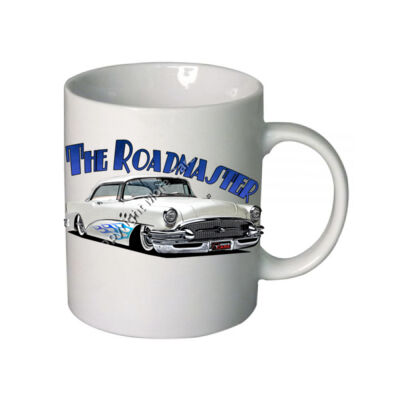 1956 Roadmaster - White With Flames - Boutique Ceramic Mug Thumbnail