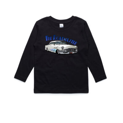 1956 Roadmaster - White With Flames - AS Colour Kids Longsleeve Tee Thumbnail