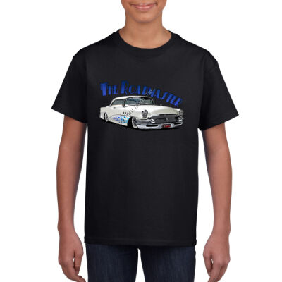 1956 Roadmaster - White With Flames - Youth Crew Neck Tee (Same Day) Thumbnail