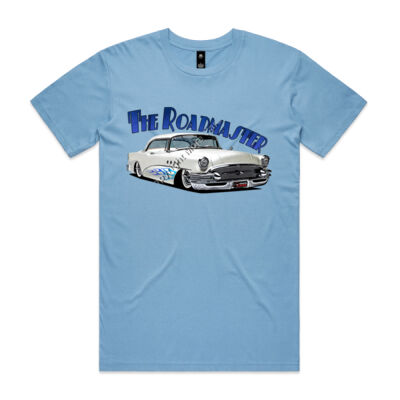1956 Roadmaster - White With Flames - Mens Staple Tee Thumbnail